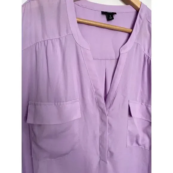 Torrid Harper Lilac Purple Roll-Tab Sleeve Blouse Size 3X - Picture 3 of 8